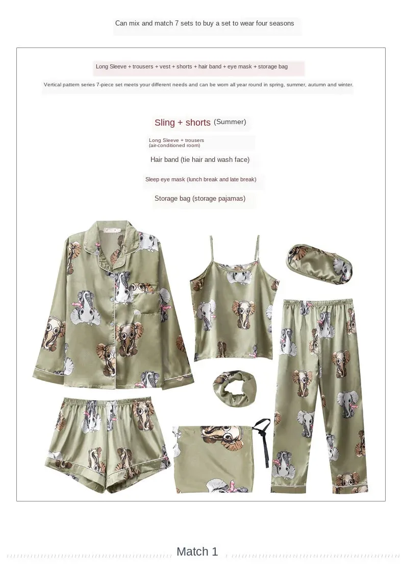 7 Pcs womens pajama set