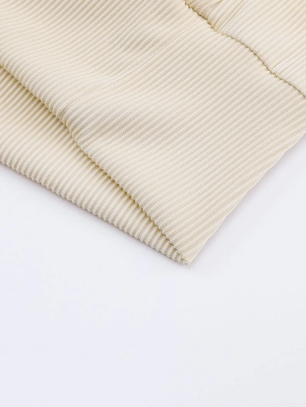 Alluring V-Neck Lace-Detailed Ribbed Knit