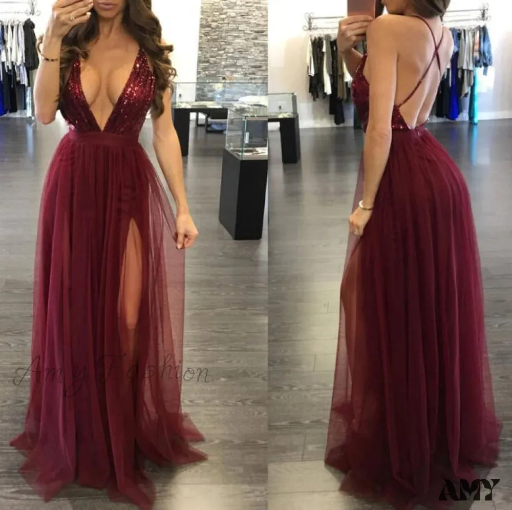 Amy Fashion - Long Maxi Cocktail Party Gown Bandage Blackless Dress