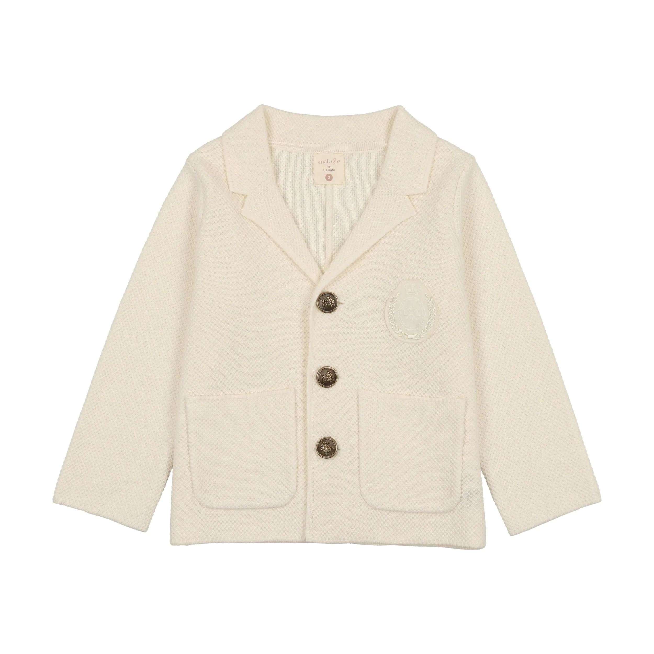 ANALOGIE CREAM KNIT CREST BLAZER [FINAL SALE]