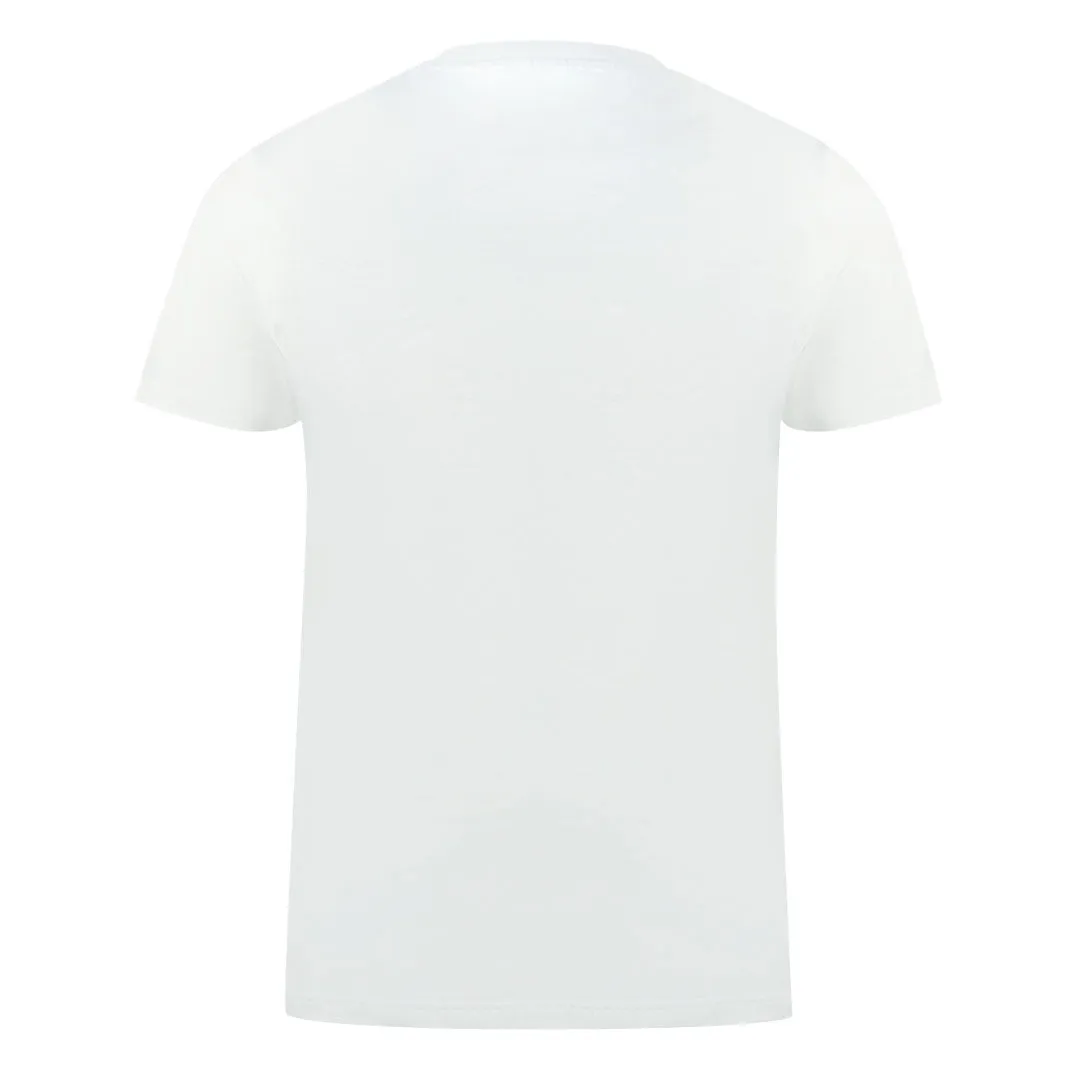 Aquascutum Shoulder Brand Logo White T Shirt