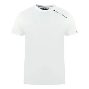 Aquascutum Shoulder Brand Logo White T Shirt