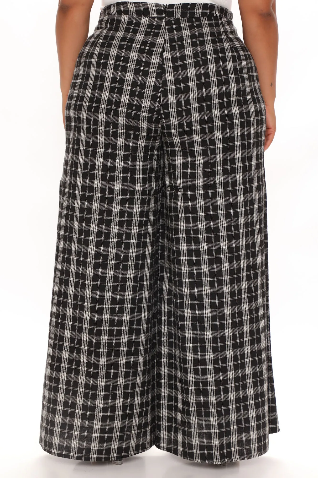 Been Checked Out Wide Leg Pant - Black/combo