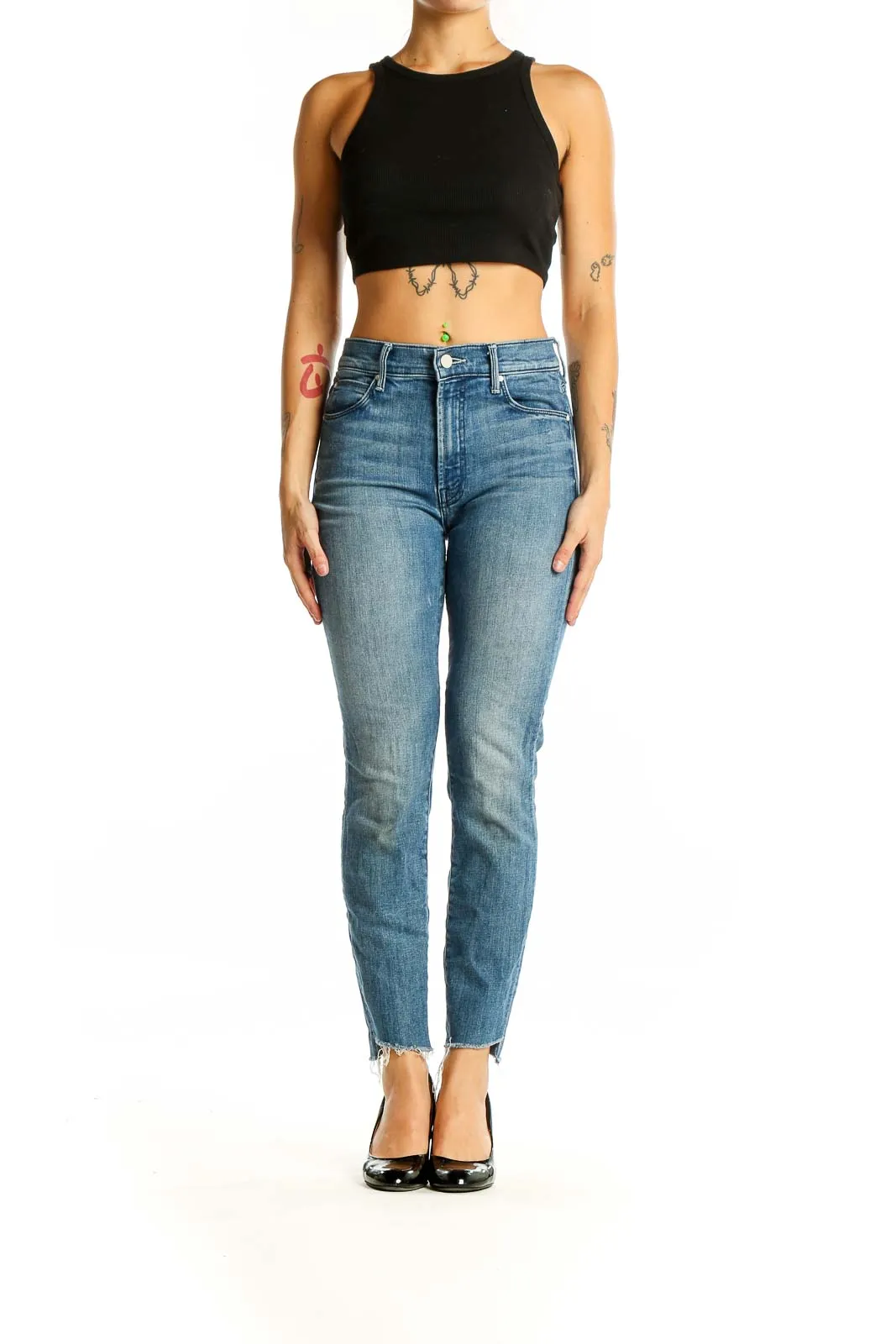 Blue High-Rise Skinny Jeans