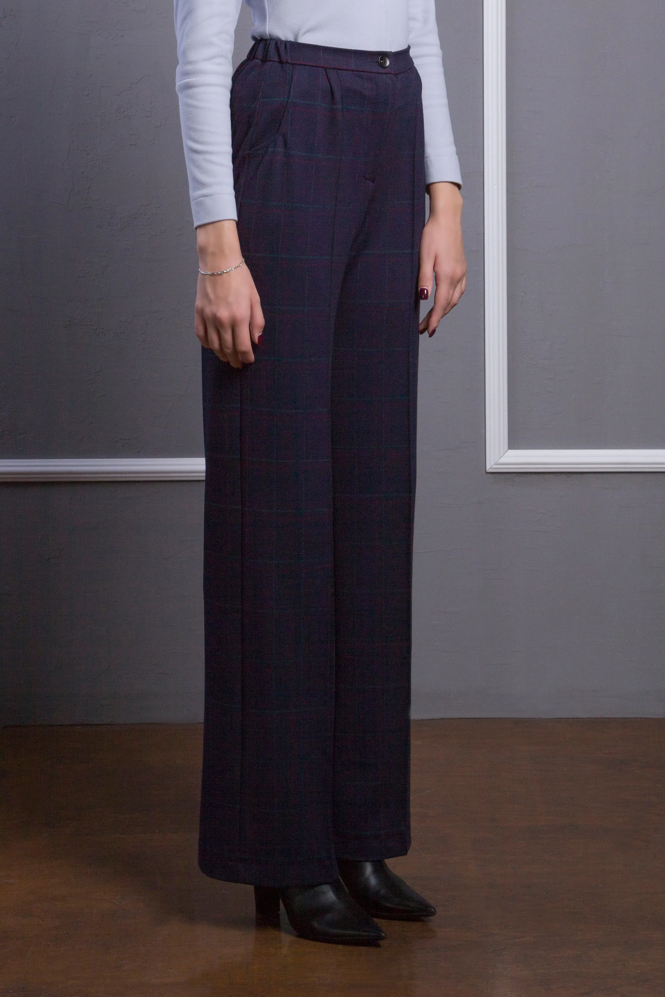 Blue wide leg trousers