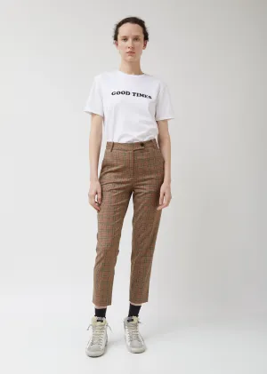 Brown Plaid Suit Pant