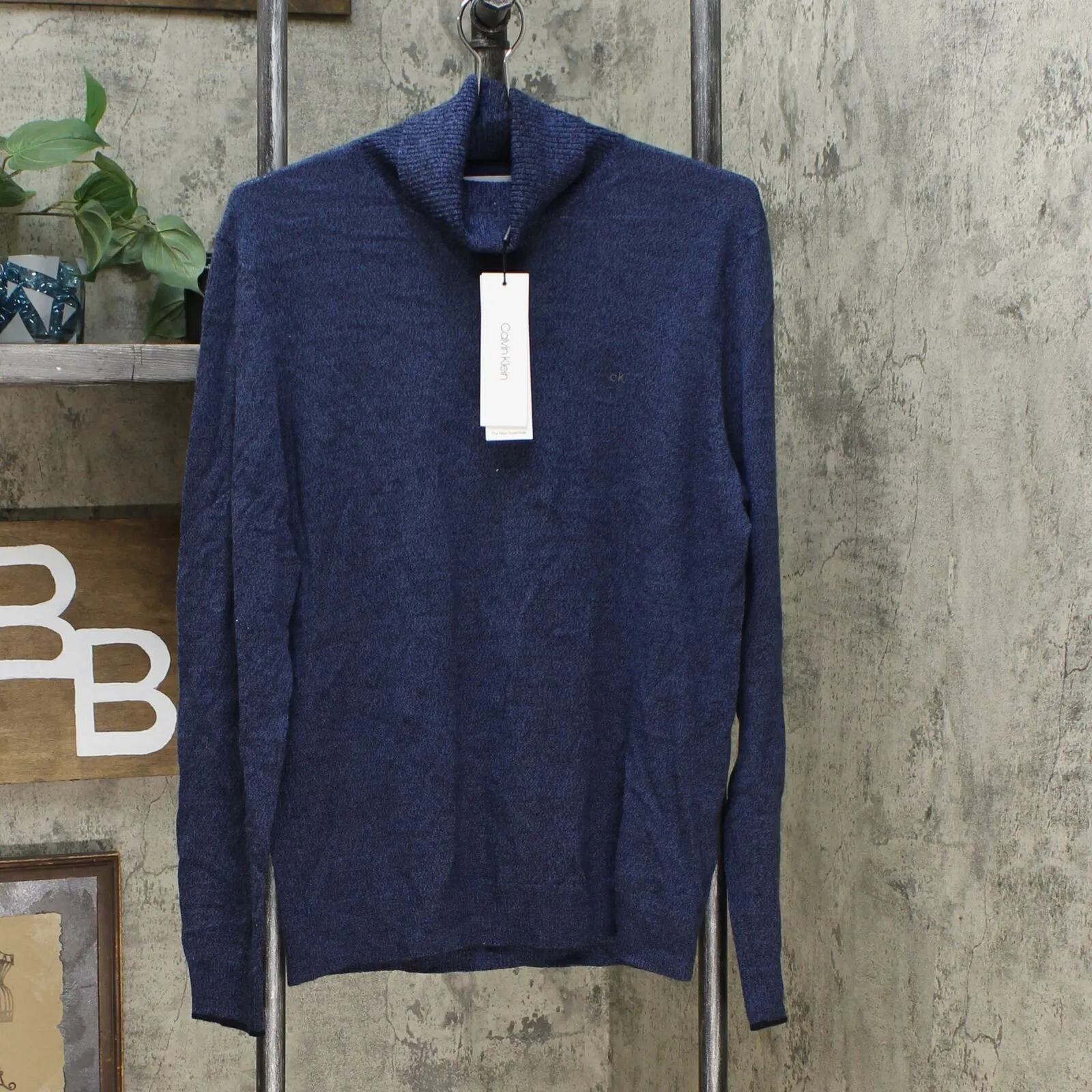 Calvin Klein Men's Solid Merino Wool Pullover Turtleneck Sweater