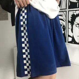 Casual Side Checkered Plaid Shorts Pants