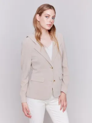 CHARLIE B KNIT CORDUROY JACKET - ALMOND - C6333730B529