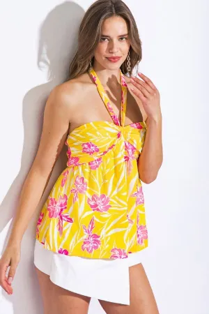 Chic Floral Halter Top