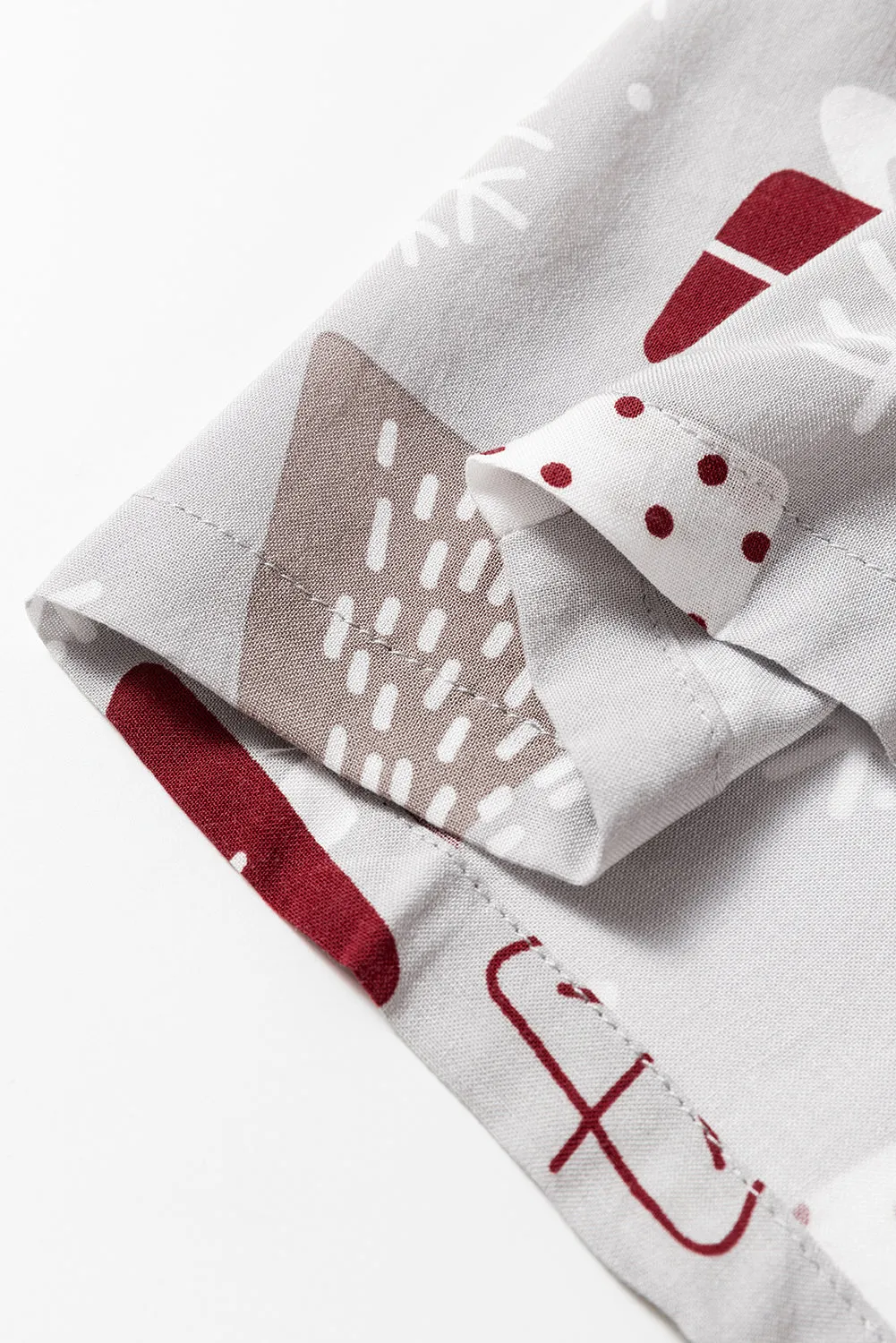 Christmas Printed Shirt and Pants Pajama Set