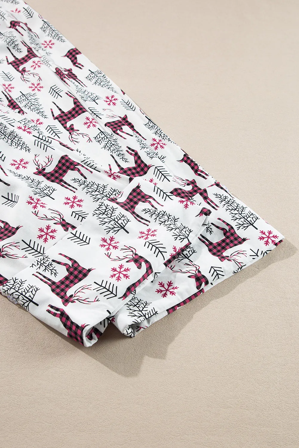 Christmas Printed Shirt and Pants Pajama Set