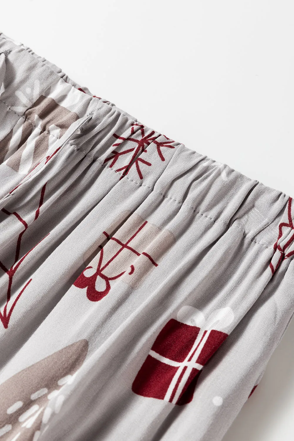 Christmas Printed Shirt and Pants Pajama Set