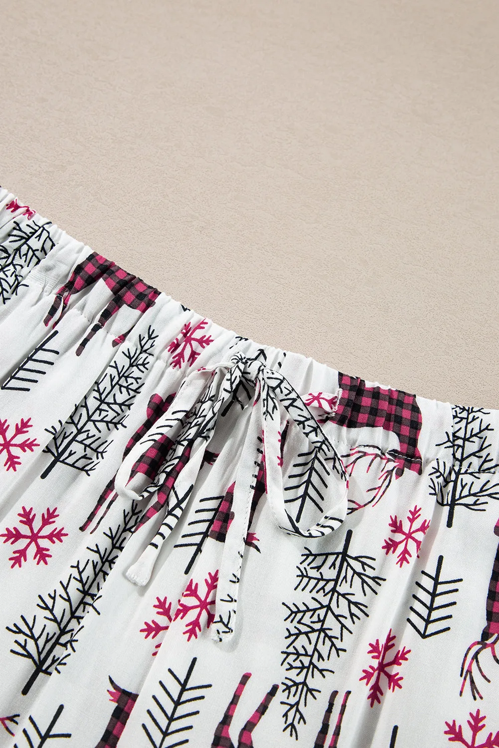 Christmas Printed Shirt and Pants Pajama Set