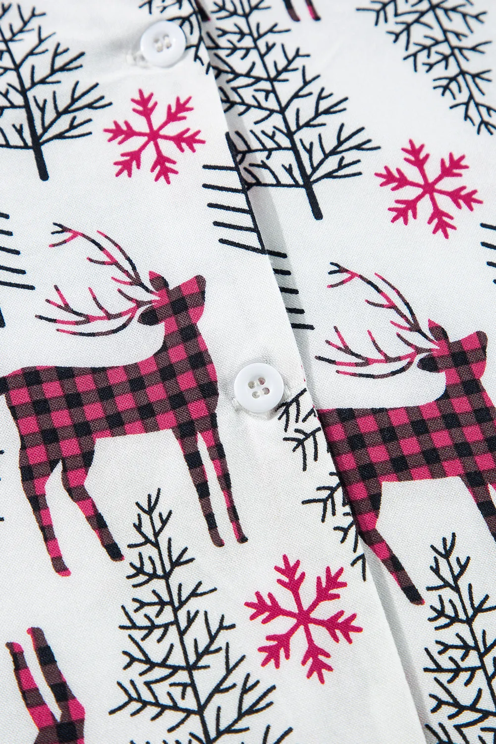Christmas Printed Shirt and Pants Pajama Set