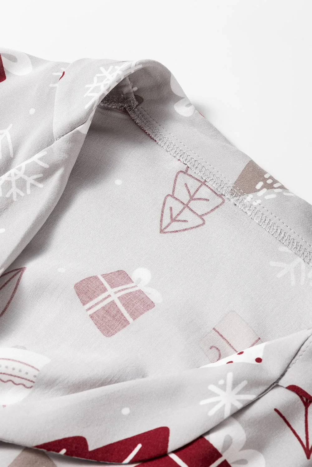 Christmas Printed Shirt and Pants Pajama Set