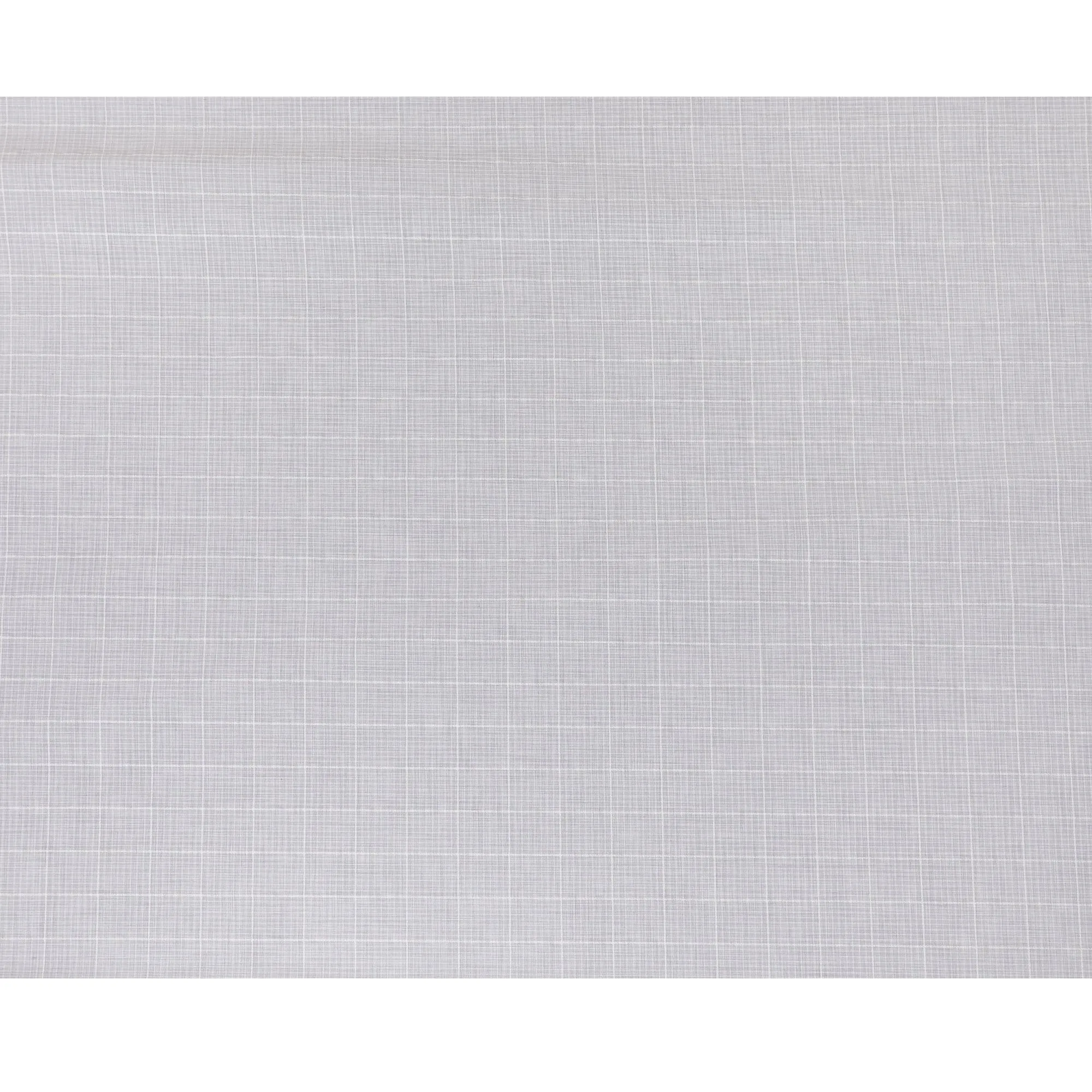 Cloud grey, off white Premium pure Italian linen cotton shirting fabric with checks design-D16632