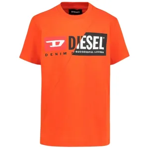 Diesel Cut Brand Logo Spicy Orange T-Shirt