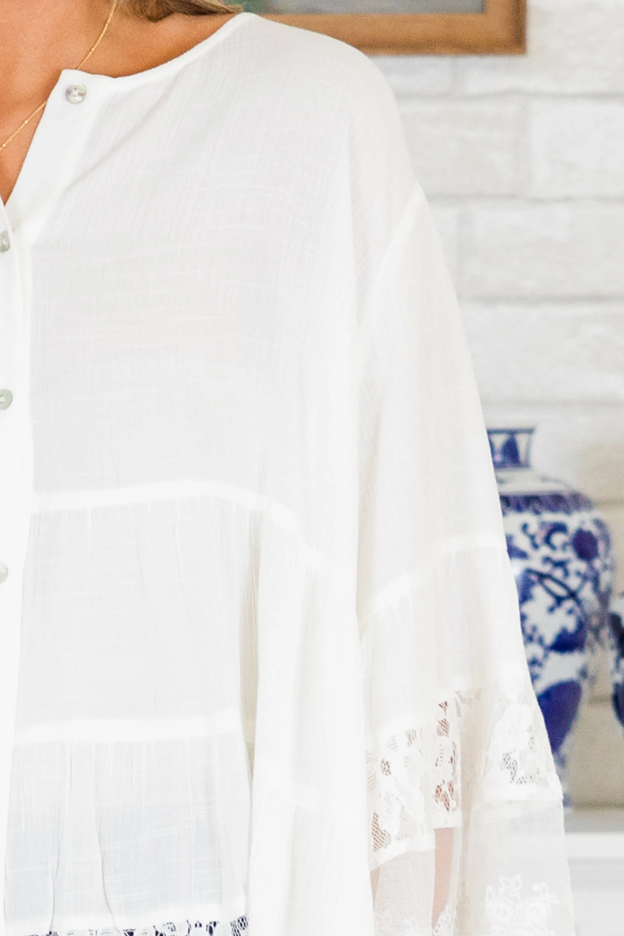 Don't Fail Me Now Blouse, Off White