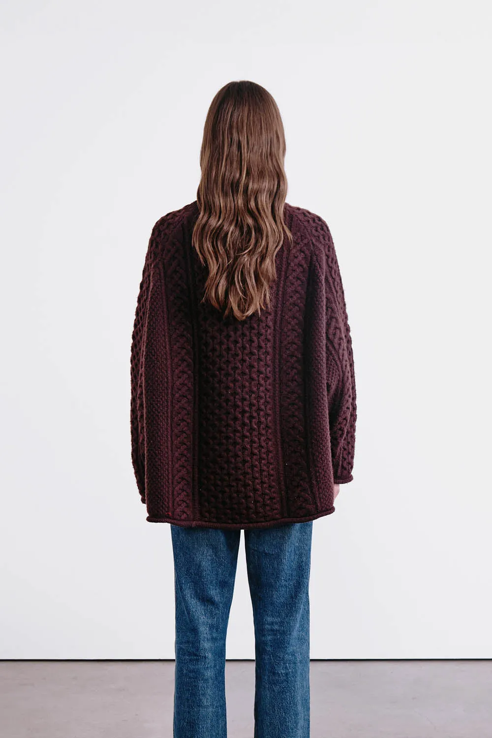 Elin Fisherman Sweater Wine