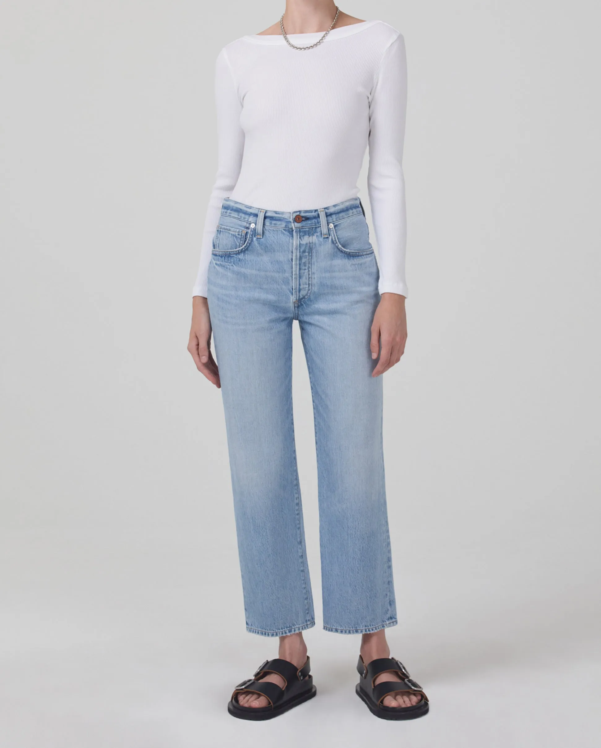 EMERY HIGH RISE RELAXED CROP / MOONBEAM