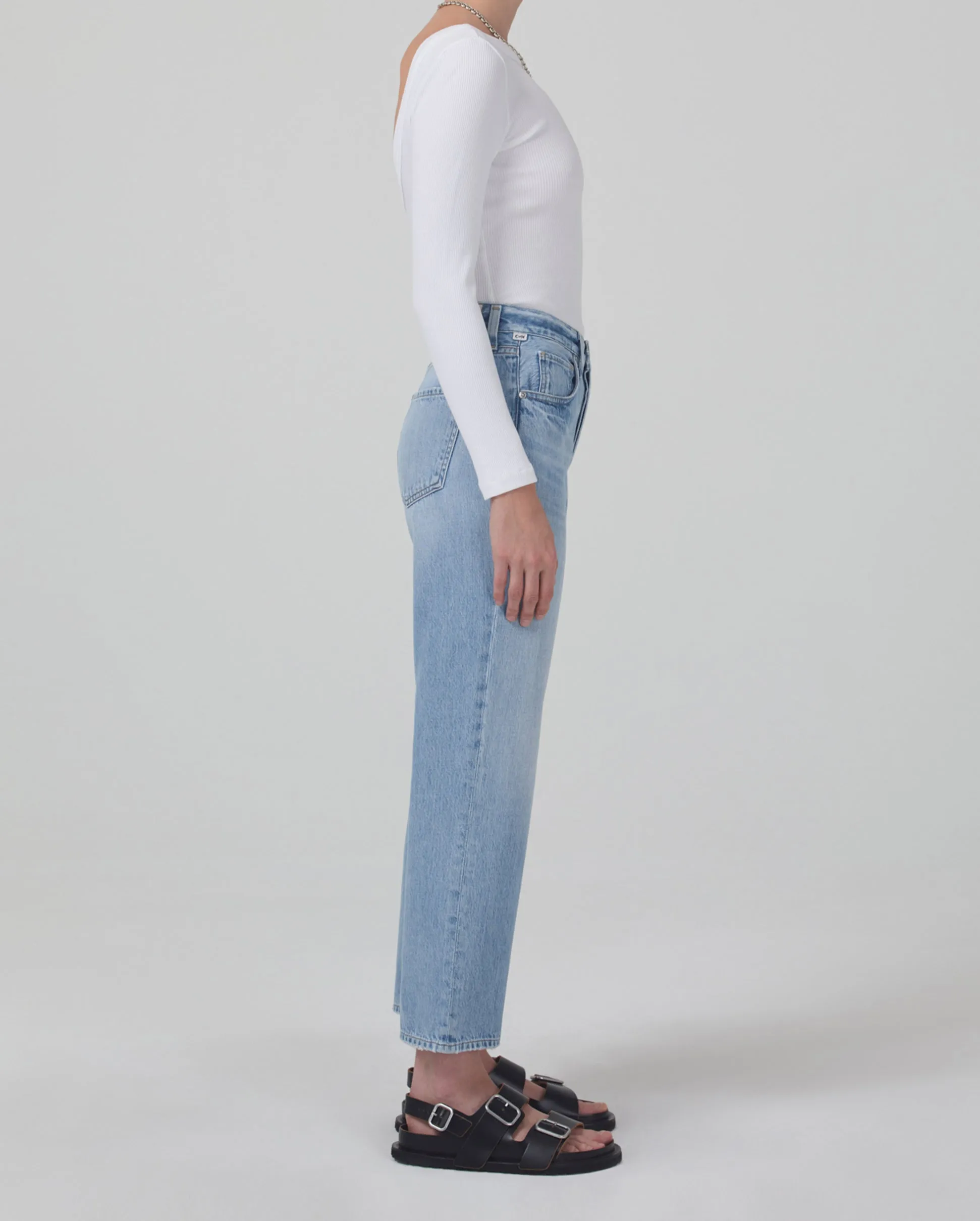 EMERY HIGH RISE RELAXED CROP / MOONBEAM