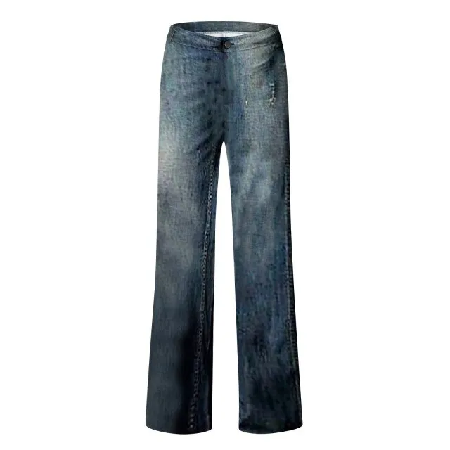 FashionSierra - Woman Stripe Flower Printed Skinny Trousers Casual Pants