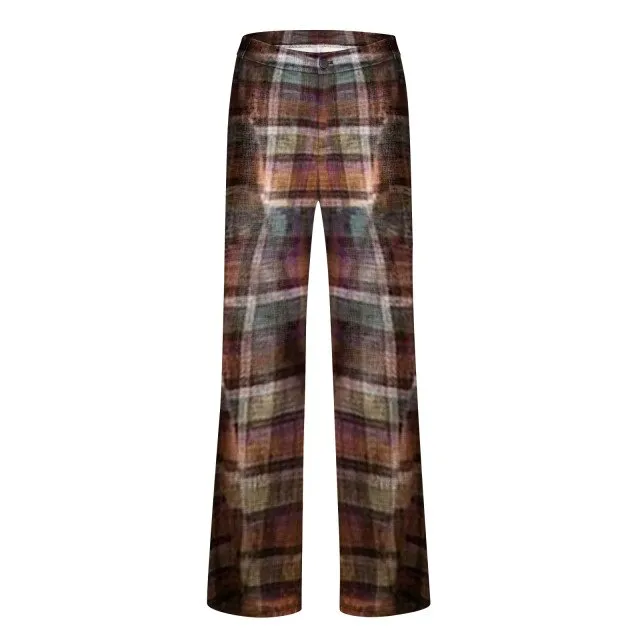 FashionSierra - Woman Stripe Flower Printed Skinny Trousers Casual Pants