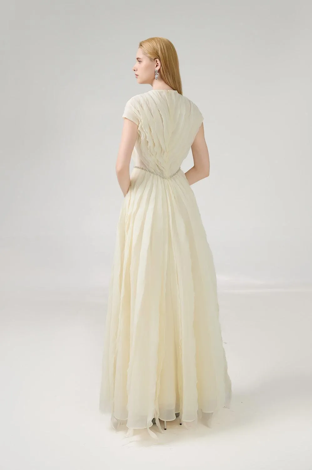 Hadassah Ball Gown V-Neck Organza Floor Length Dress