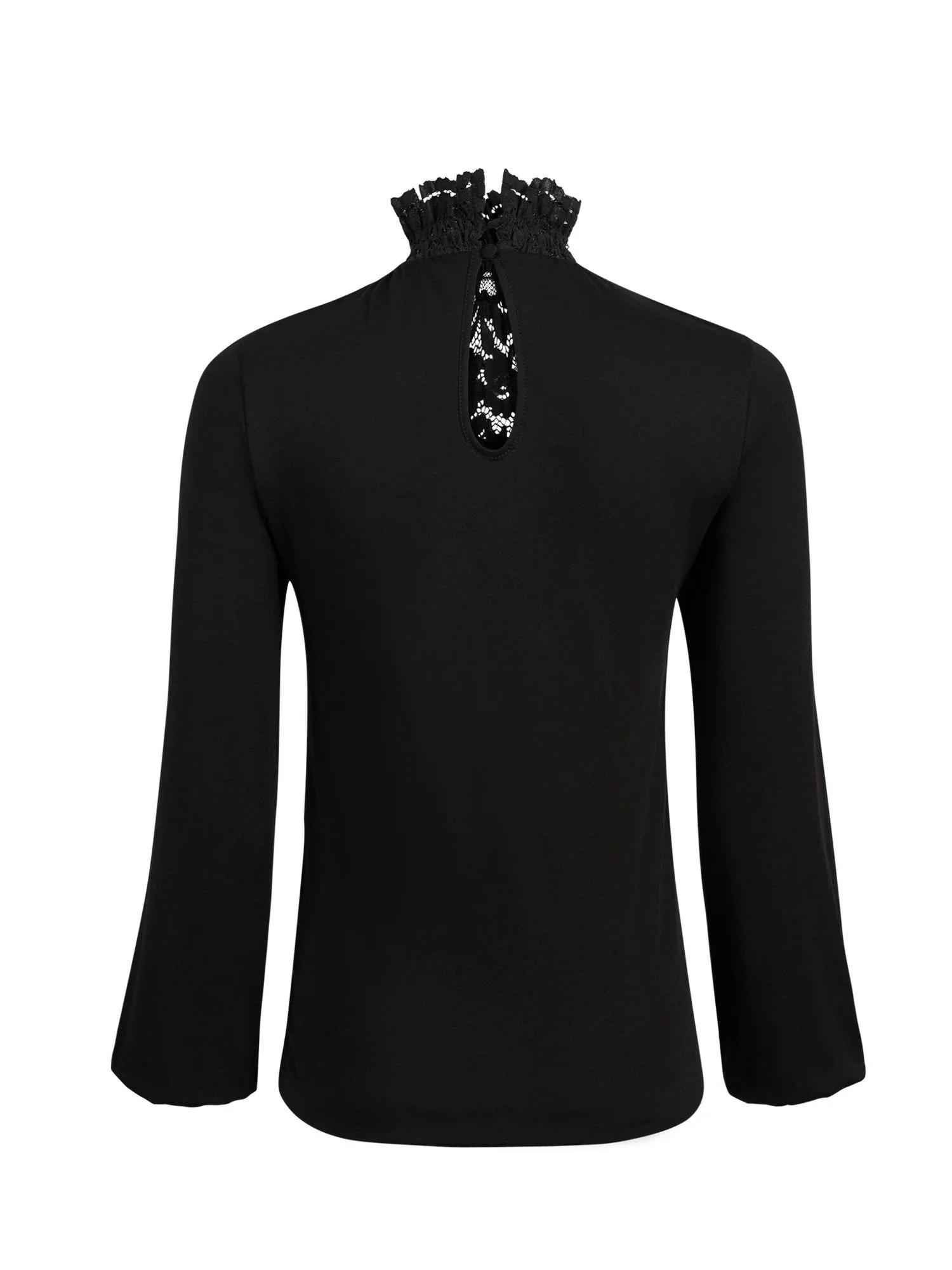 High-Neck Lace Detailed Top