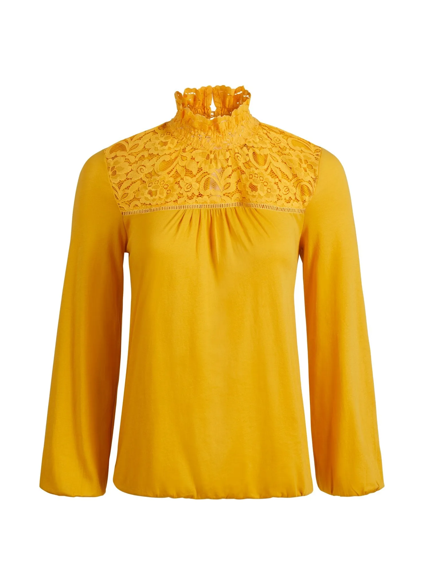 High-Neck Lace Detailed Top