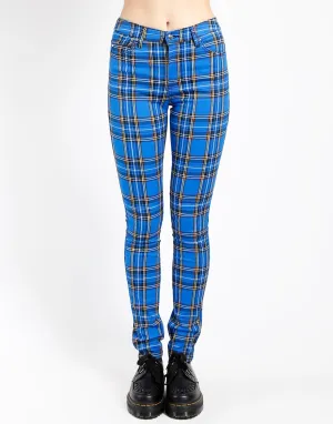 HIGH WAIST T-BACK JEAN ROYAL PLAID