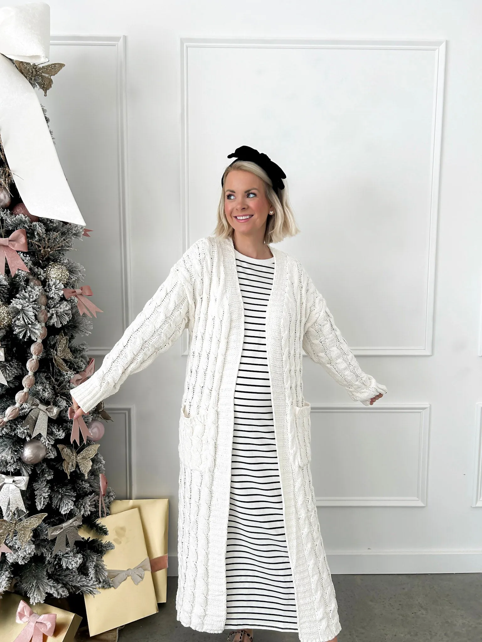 In A Cozy Mood Long Cable Knit Cardigan FINAL SALE
