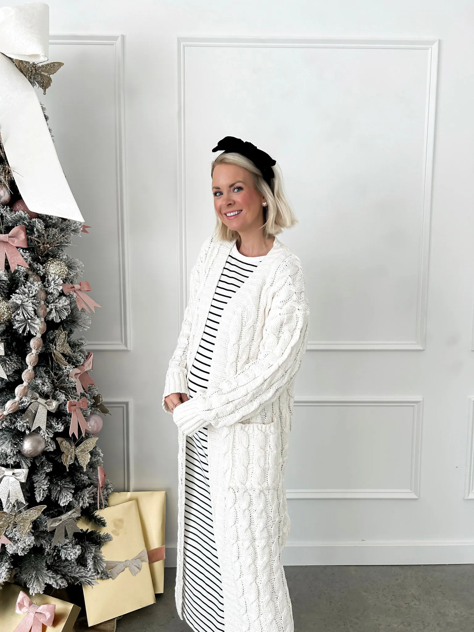 In A Cozy Mood Long Cable Knit Cardigan FINAL SALE