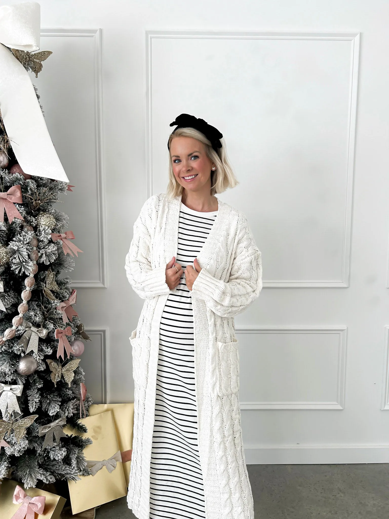 In A Cozy Mood Long Cable Knit Cardigan FINAL SALE