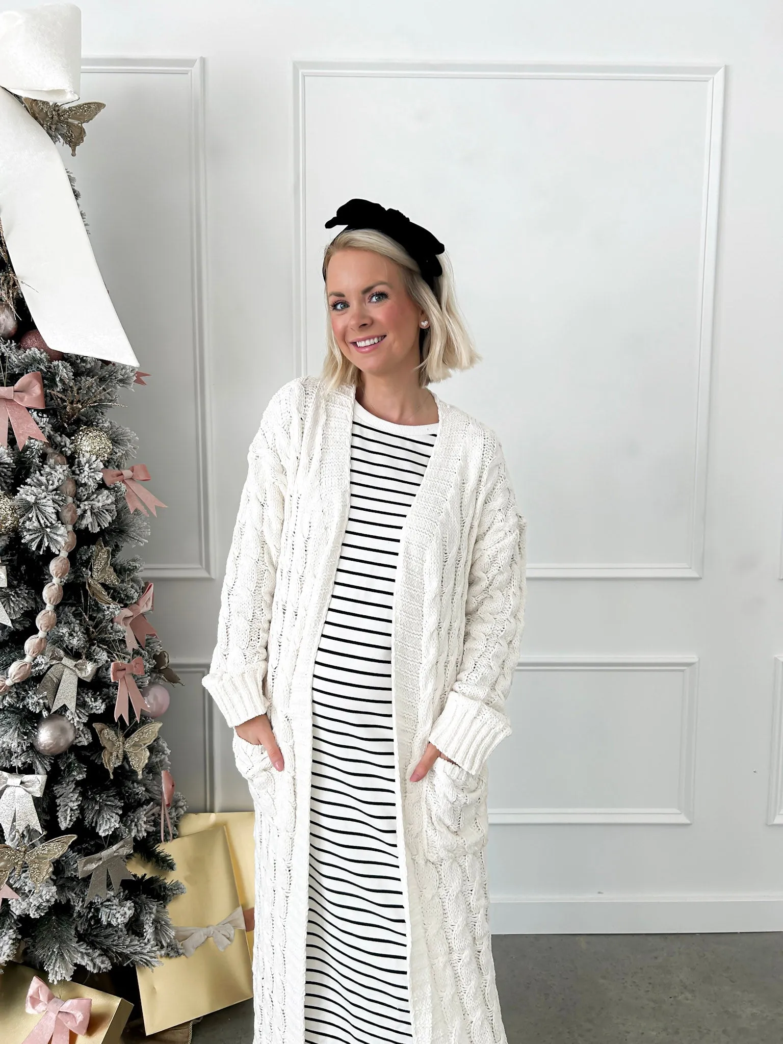 In A Cozy Mood Long Cable Knit Cardigan FINAL SALE