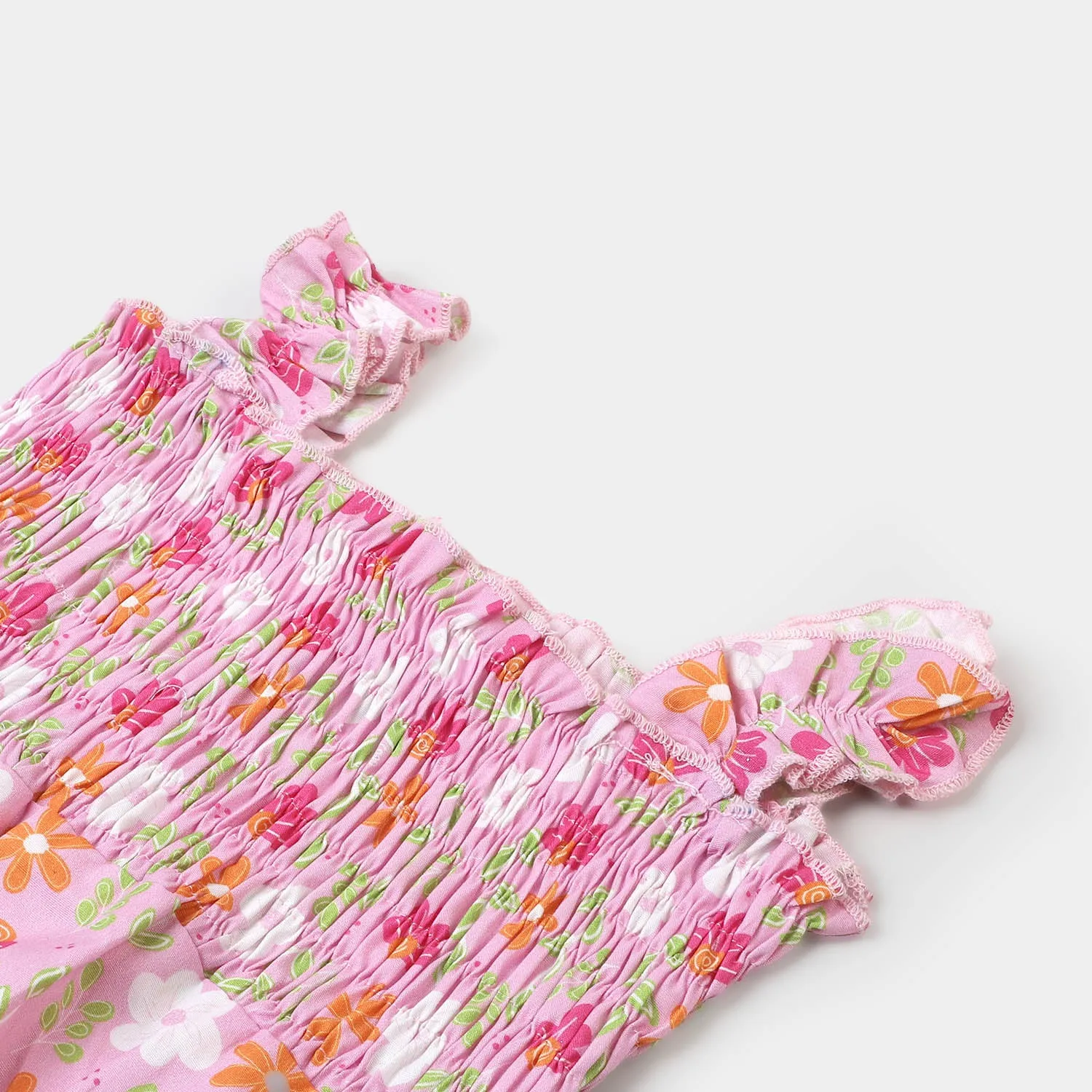 Infant Girls Woven Romper Floral Flower - Pink