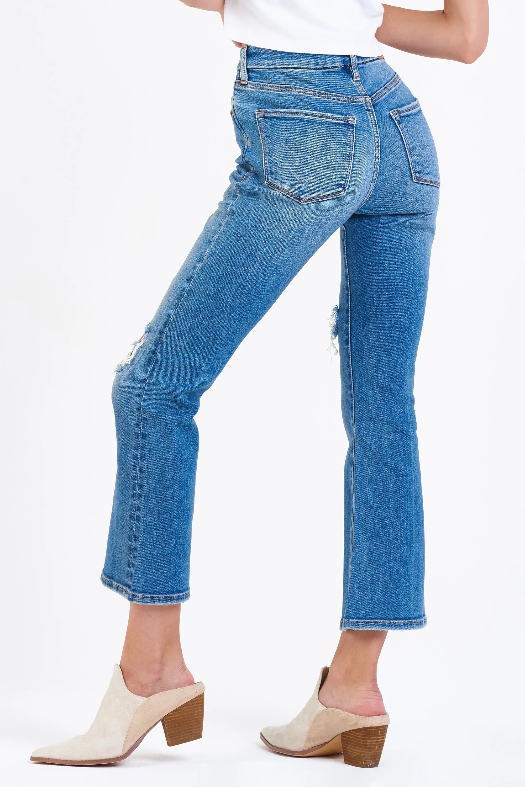 JEANNE  HIGH RISE CROPPED FLARE JEANS GOLDEN GATE