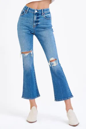 JEANNE  HIGH RISE CROPPED FLARE JEANS GOLDEN GATE