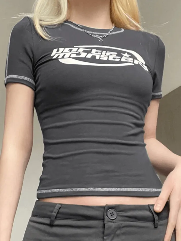 Joskaa Stitched Short Sleeve Logo Graphic Tee