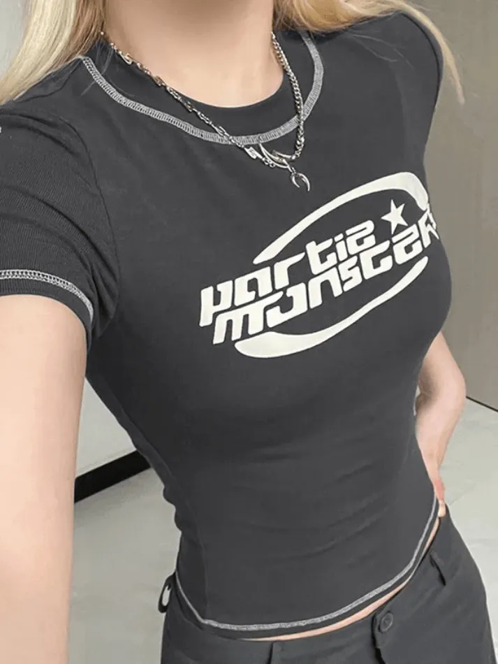 Joskaa Stitched Short Sleeve Logo Graphic Tee