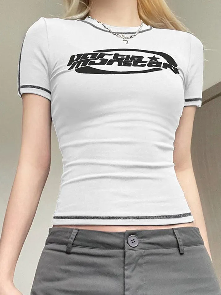 Joskaa Stitched Short Sleeve Logo Graphic Tee