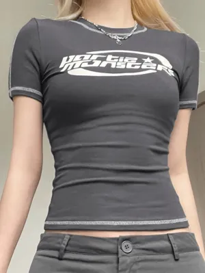 Joskaa Stitched Short Sleeve Logo Graphic Tee