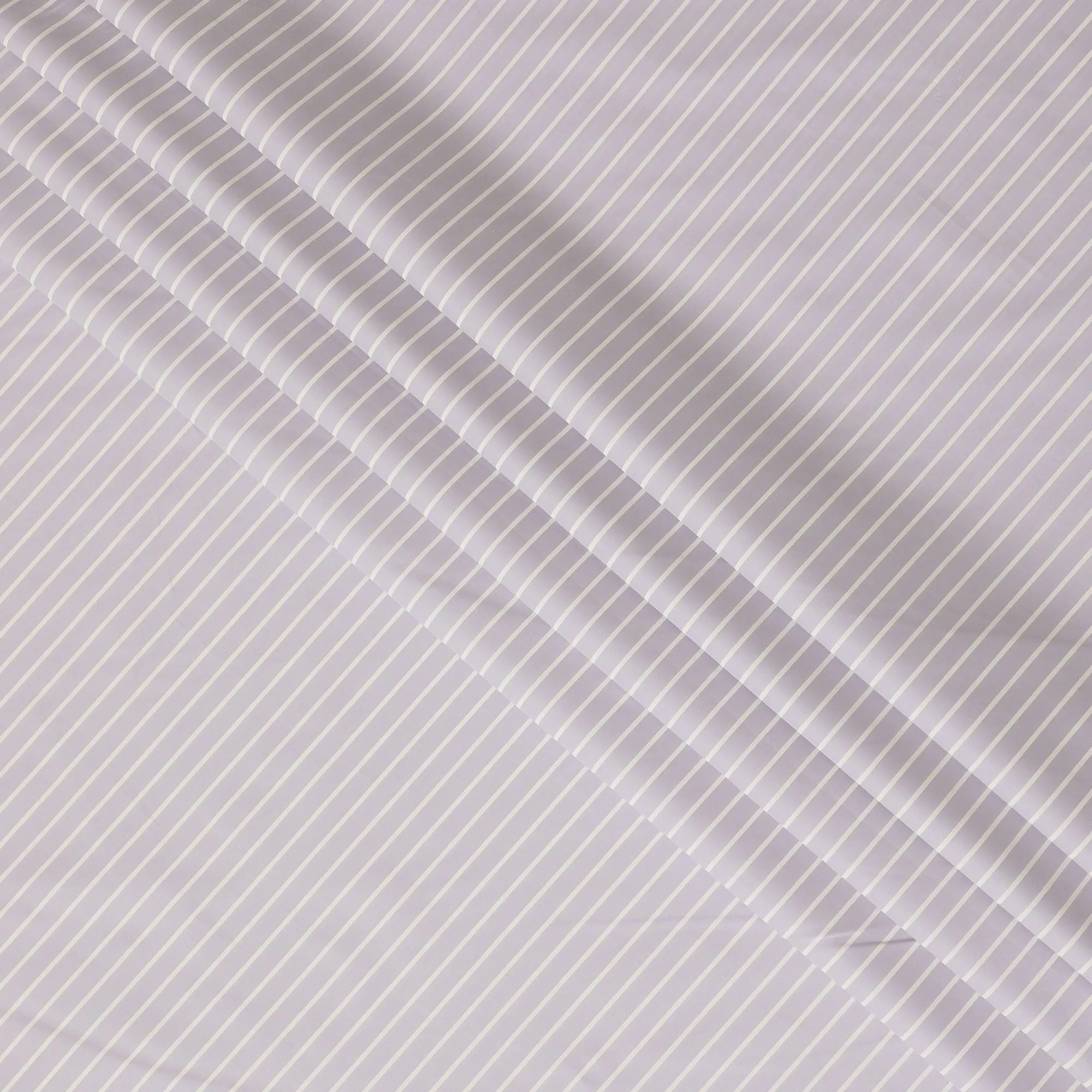 Light lilac Premium 100% cotton shirting fabric with white print in stripe design-D16635