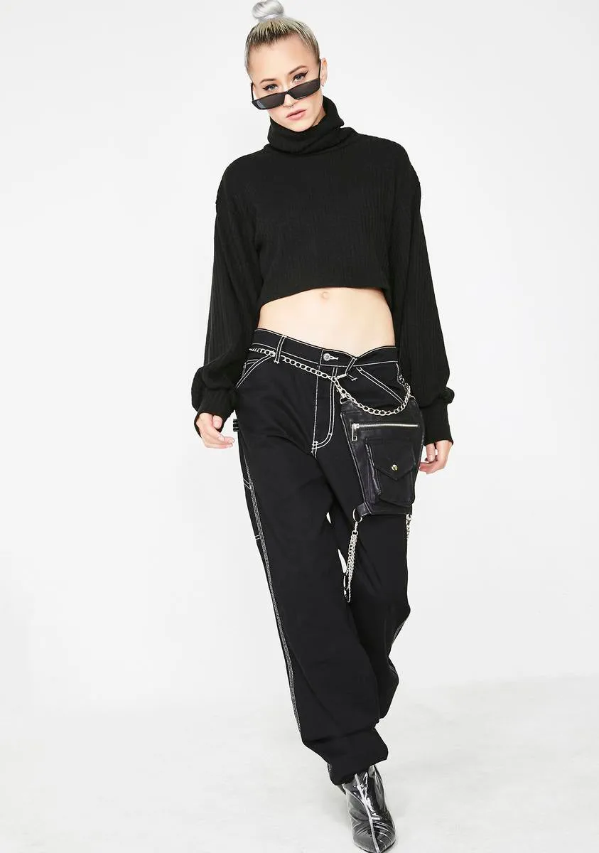 Onyx Nizer Balloon Sleeve Crop Jumper