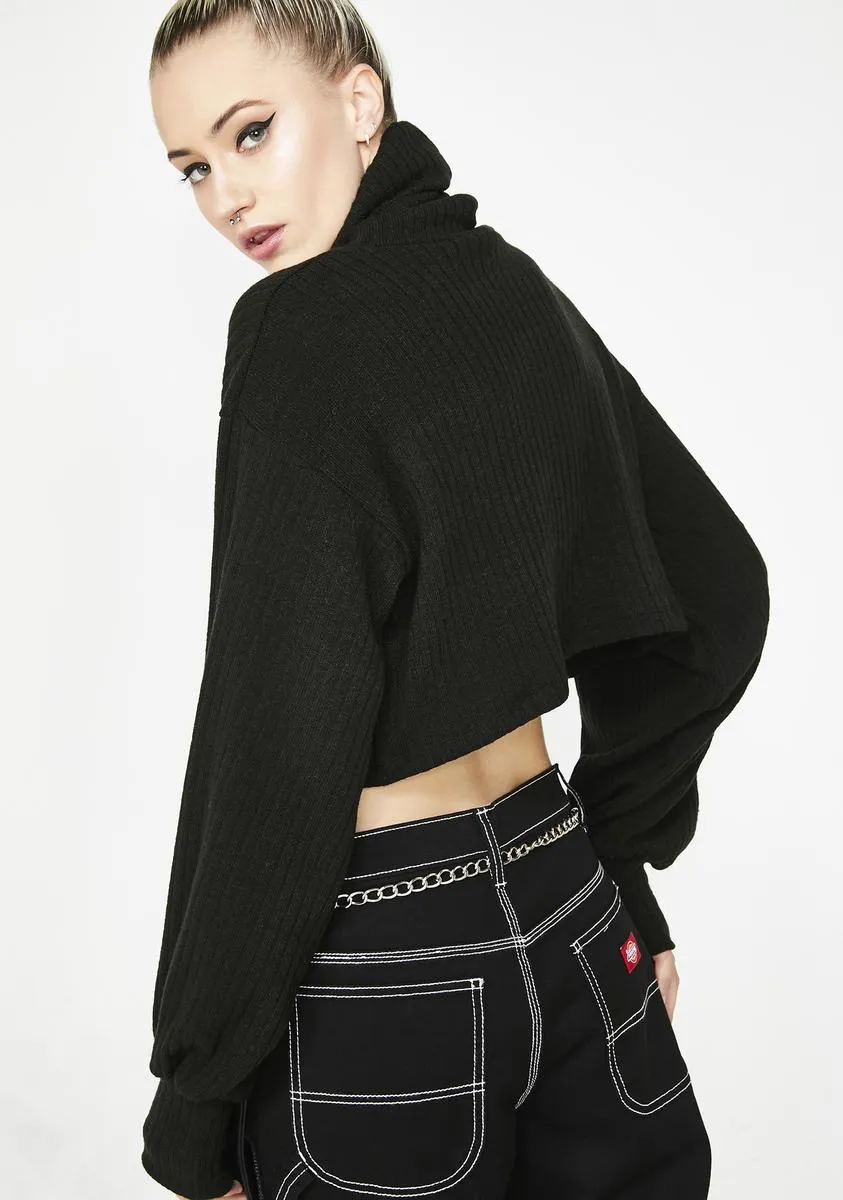 Onyx Nizer Balloon Sleeve Crop Jumper