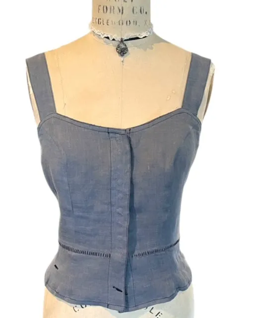 PEPLUM WAISTCOAT - VEST - POPPYSEED LINEN