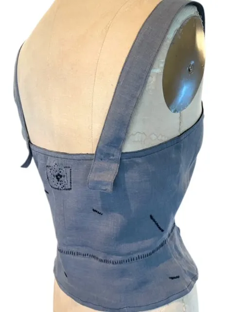 PEPLUM WAISTCOAT - VEST - POPPYSEED LINEN