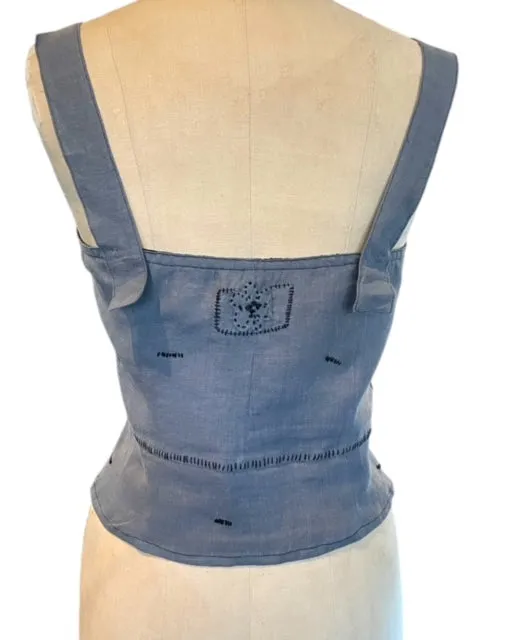PEPLUM WAISTCOAT - VEST - POPPYSEED LINEN