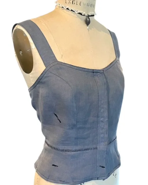 PEPLUM WAISTCOAT - VEST - POPPYSEED LINEN